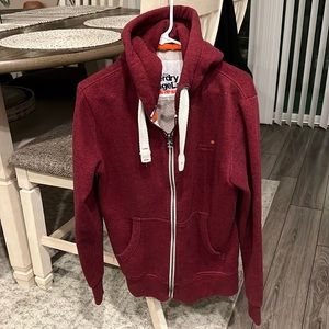 SuperDry Hoodie Zip up, very warm, fleece lining